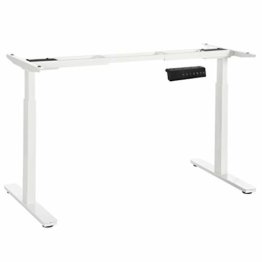 SONGMICS Tischgestell, Schreibtischgestell, elektrischer Schreibtisch, Tischständer mit Doppelmotor, stufenlose Höhenverstellung, mit Speicherfunktion, Stahl, weiß, LSD14WT - 1