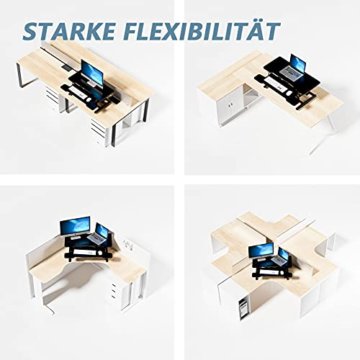 Stehpult Höhenverstellbarer Schreibtisch mit Tastaturablage 92 x 41CM Sitz Steh Schreibtischaufsatz Für Büro Zuhause - Belastbar bis 15 kg - 7