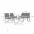 SVITA LOIS XL Poly Rattan Sitzgruppe Gartenmöbel Metall-Garnitur Bistro-Set Tisch Sessel Schwarz - 4