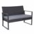 SVITA LOIS XL Poly Rattan Sitzgruppe Gartenmöbel Metall-Garnitur Bistro-Set Tisch Sessel Schwarz - 5