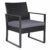 SVITA LOIS XL Poly Rattan Sitzgruppe Gartenmöbel Metall-Garnitur Bistro-Set Tisch Sessel Schwarz - 7