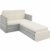 TecTake 800884 Poly Rattan Lounge Set, 2-Sitzer Sofa mit Rückenlehne, großer Hocker mit klappbarer Stütze, inkl. Dicke Auflagen, Gartenmöbel Set für Garten & Terrasse (Hellgrau | Nr. 403687) - 3