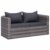 vidaXL 2X Garten Ecksofa 2-Sitzer Gartensofa Lounge Sofa Sessel Gartensessel Gartenmöbel Sitzgruppe Sitzgarnitur Gartenset Gartengarnitur Poly Rattan Grau - 2