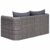 vidaXL 2X Garten Ecksofa 2-Sitzer Gartensofa Lounge Sofa Sessel Gartensessel Gartenmöbel Sitzgruppe Sitzgarnitur Gartenset Gartengarnitur Poly Rattan Grau - 4