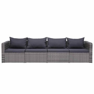 vidaXL 2X Garten Ecksofa 2-Sitzer Gartensofa Lounge Sofa Sessel Gartensessel Gartenmöbel Sitzgruppe Sitzgarnitur Gartenset Gartengarnitur Poly Rattan Grau - 7