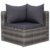 vidaXL 2X Garten Ecksofa 2-Sitzer Gartensofa Lounge Sofa Sessel Gartensessel Gartenmöbel Sitzgruppe Sitzgarnitur Gartenset Gartengarnitur Poly Rattan Grau - 9