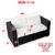 XINRO® (2er Polyrattan Lounge Sofa - Gartenmöbel Couch Bank Rattan - durch andere Polyrattan Lounge Gartenmöbel Elemente erweiterbar - In/Outdoor - handgeflochten - schwarz - 3