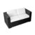 XINRO® (2er Polyrattan Lounge Sofa - Gartenmöbel Couch Bank Rattan - durch andere Polyrattan Lounge Gartenmöbel Elemente erweiterbar - In/Outdoor - handgeflochten - schwarz - 1