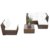 XINRO® erweiterbares 15tlg. Balkon Polyrattan Lounge Ecke - braun - Sitzgruppe Garnitur Gartenmöbel Lounge Möbel Set aus Polyrattan - inkl. Lounge Sessel + Ecke + Hocker + Tisch + Kissen - 2