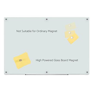 Amazon Basics - Trocken abwischbares Whiteboard aus Glas, Weiß, magnetisch, 1,82 x 1,21 m - 3