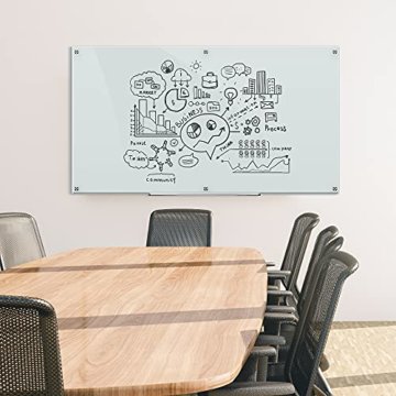 Amazon Basics - Trocken abwischbares Whiteboard aus Glas, Weiß, magnetisch, 1,82 x 1,21 m - 8