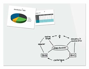 Be!Board B1400 Große Glas Magnettafel / Whiteboard rein-weiß, 120 x 90 cm - 1