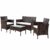 EBS My Furniture 4-teiliges Rattan-Set für Garten und Terrasse, für drinnen und draußen, weiß/cremefarben, 2 Stühle, Couchtisch mit Glasplatte  Braun - 2