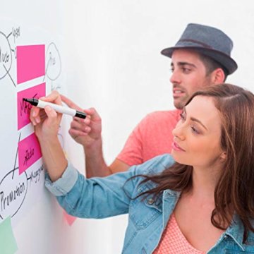 Elektrostatisch Selbsthaftende Whiteboard Folie von INNOX® - haftet magnetisch an allen Oberflächen | Ideales Flipchart Papier für Meetings, Brainstorming und Coaching | Weiß, 20 Blatt - 6
