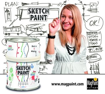 First4magnets MAG1001 Sketch Whiteboard Farbe von Mag-Paint 0,5 L, 3-sqm Abdeckung, Metall, white/gloss transparent, 25 x 10 x 3 cm - 2
