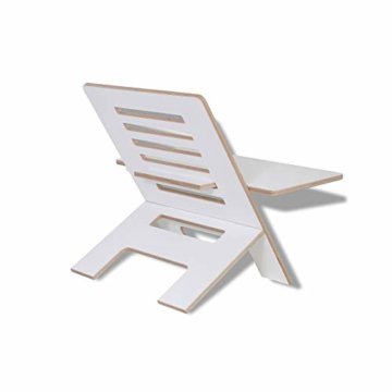 Fit for Fun Schreibtischaufsatz aus Holz, Stehpult Aufsatz höhenverstellbar, Schreibtisch Erhöhung und Stehtisch weiß - 2