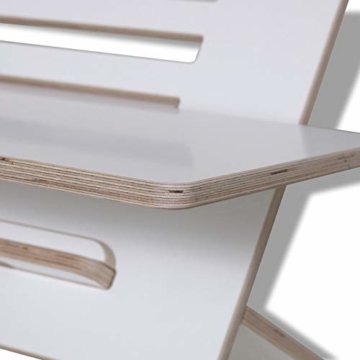 Fit for Fun Schreibtischaufsatz aus Holz, Stehpult Aufsatz höhenverstellbar, Schreibtisch Erhöhung und Stehtisch weiß - 4
