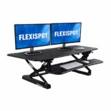 Flexispot Sitz Steh Schreibtisch Stehpult Höhenverstellbarer Schreibtisch Schreibtischaufsatz (Breite: 119 cm | Farbe: Schwarz) - 1