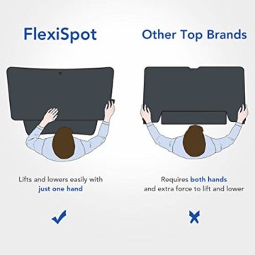 Flexispot Sitz Steh Schreibtisch Stehpult Höhenverstellbarer Schreibtisch Schreibtischaufsatz (Breite: 119 cm | Farbe: Schwarz) - 5