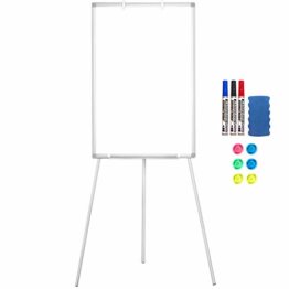 Flipchart Whiteboard 60x90cm - Höhenverstellbar Whiteboard mit Flipchart-Haken Magnetisch Whiteboard Dreibein Ständer - 1
