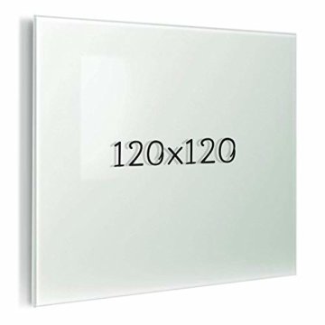 Glas-Whiteboard | Sicherheitsglas | Reinweiß | Rahmenlos | 8 Größen (120x120 cm) - 6