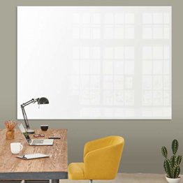 Glasmagnettafel in reinem Weiß | rahmenloses Magnetboard | Whiteboard aus TÜV-zertifiziertem Glas magnetisch & beschreibbar | einfache Montage mit Bohrschablone | 7 Größen (120x240 cm) - 1