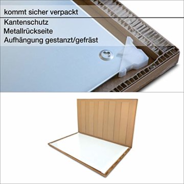 Glasmagnettafel in reinem Weiß | rahmenloses Magnetboard | Whiteboard aus TÜV-zertifiziertem Glas magnetisch & beschreibbar | einfache Montage mit Bohrschablone | 7 Größen (120x240 cm) - 7