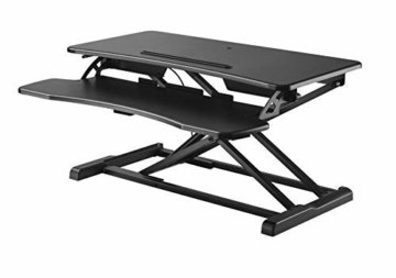 HALTERUNGSPROFI Steh-Sitz Schreibtisch Sit-Stand Workstation Höhenverstellbarer Aufsatz für den Schreibtisch, zum Arbeiten im Sitzen oder Stehen mit Gasdruckfeder GTS-011 (80cm) - 2