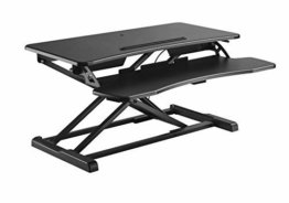 HALTERUNGSPROFI Steh-Sitz Schreibtisch Sit-Stand Workstation Höhenverstellbarer Aufsatz für den Schreibtisch, zum Arbeiten im Sitzen oder Stehen mit Gasdruckfeder GTS-011 (80cm) - 1