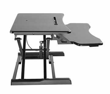 HALTERUNGSPROFI Steh-Sitz Schreibtisch Sit-Stand Workstation Höhenverstellbarer Aufsatz für den Schreibtisch, zum Arbeiten im Sitzen oder Stehen mit Gasdruckfeder GTS-011 (80cm) - 8