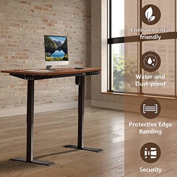 Höhenverstellbarer Elektrisher Schreibtisch mit 2 Motoren, Schreibtisch Höhenverstellbar Elektrisch Standing Desk mit 120 x 60 cm Holz Tischplatte Stehschreibtisch Mit Speicher-Steuerung - 6