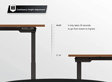 Höhenverstellbarer Elektrisher Schreibtisch mit 2 Motoren, Schreibtisch Höhenverstellbar Elektrisch Standing Desk mit 120 x 60 cm Holz Tischplatte Stehschreibtisch Mit Speicher-Steuerung - 8