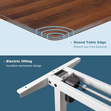 JUMMICO Höhenverstellbarer Schreibtisch Elektrischer Höhenverstellbarer Computertisch mit 140 x 70 cm Holz Tischplatte Stehschreibtisch Mit Speicher-Steuerung (Nussbaum) - 5