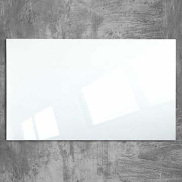 Magnettafel Glas - reines Weiß ohne Grünstich - TÜV geprüft - Magnetwand mit unsichtbarer Befestigung inkl. Bohrschablone - Whiteboard magnetisch & beschreibbar - 7 Größen (120 x 120 cm) - 3