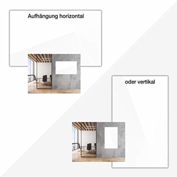 Magnettafel Glas - reines Weiß ohne Grünstich - TÜV geprüft - Magnetwand mit unsichtbarer Befestigung inkl. Bohrschablone - Whiteboard magnetisch & beschreibbar - 7 Größen (120 x 120 cm) - 4