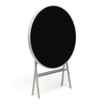Nexos Bistroset Balkonset – Gartengarnitur Sitzgarnitur aus Glastisch & Stapelstuhl – Stahlgestell Kunststoff Glasplatte – robust stapelbar – schwarz grau - 4