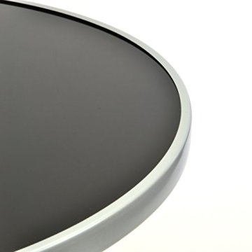 Nexos Bistroset Balkonset – Gartengarnitur Sitzgarnitur aus Glastisch & Stapelstuhl – Stahlgestell Kunststoff Glasplatte – robust stapelbar – schwarz grau - 6