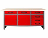 Ondis24 Werkbank rot Werktisch Packtisch 6 Schubladen Werkstatteinrichtung 160 x 60 cm Arbeitshöhe 85 cm - 1