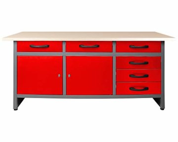 Ondis24 Werkbank rot Werktisch Packtisch 6 Schubladen Werkstatteinrichtung 160 x 60 cm Arbeitshöhe 85 cm - 1