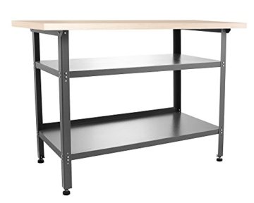 Ondis24 Werkstatt-Set Ecklösung Sparfuchs Plus 120 x 120 x 85cm (H), 2x Werkbank aus Metall, melaminbeschichtete Arbeitsplatte, Problemlöser für Ecke (180x120 Plus, Schwarz) - 6