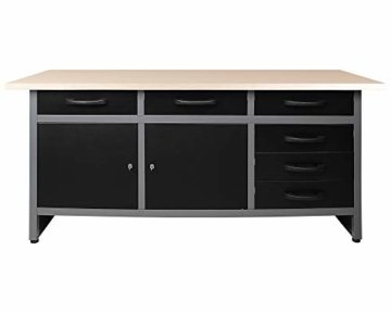 Ondis24 Werkstatteinrichtung 160cm, Werkstatt - Werkbank, Hängeschrank, Euro - Lochwand mit Haken - 2