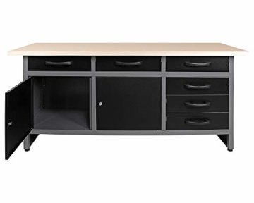 Ondis24 Werkstatteinrichtung 160cm, Werkstatt - Werkbank, Hängeschrank, Euro - Lochwand mit Haken - 3