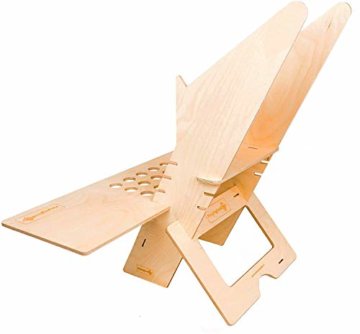 PimpMyDesk STEHSCHREIBTISCH, Steh-Sitz Schreibtisch, Tragbares, höhenverstellbares Laptop-Stehpult für zu Hause. Holz, leicht, einfach zu tragen. (Large) - 2