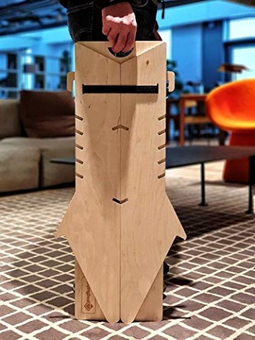 PimpMyDesk STEHSCHREIBTISCH, Steh-Sitz Schreibtisch, Tragbares, höhenverstellbares Laptop-Stehpult für zu Hause. Holz, leicht, einfach zu tragen. (Large) - 5