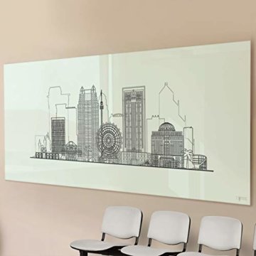 Premium Glas-Magnettafel beschreibbar | TÜV-geprüft | Whiteboard rahmenlos mit Schwebe-Effekt | Pinnwand magnetisch aus Sicherheitsglas | 7 Größen (120 x 120 cm) - 7