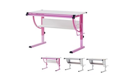 Robas Lund höhenverstellbarer Schreibtisch rosa, B/H/T: ca. 118 x 62 - 93 x 60 cm - 2