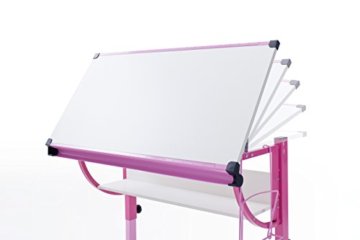 Robas Lund höhenverstellbarer Schreibtisch rosa, B/H/T: ca. 118 x 62 - 93 x 60 cm - 6