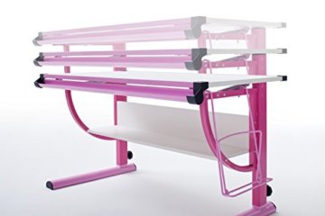 Robas Lund höhenverstellbarer Schreibtisch rosa, B/H/T: ca. 118 x 62 - 93 x 60 cm - 7