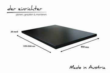 Schreibtischplatte 200x80 aus Holz DIY Schreibtisch direkt vom Hersteller vielseitig einsetzbar - Tischplatte Arbeitsplatte Werkbankplatte mit 125kg Belastbarkeit & Kratzfestigkeit - Dekor Schwarz - 4