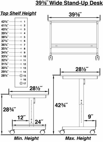 Stand Up Desk Store 100cm Länge Höhenverstellbarer Schreibtisch (Rahmen Silber/Holz schwarz) - 7